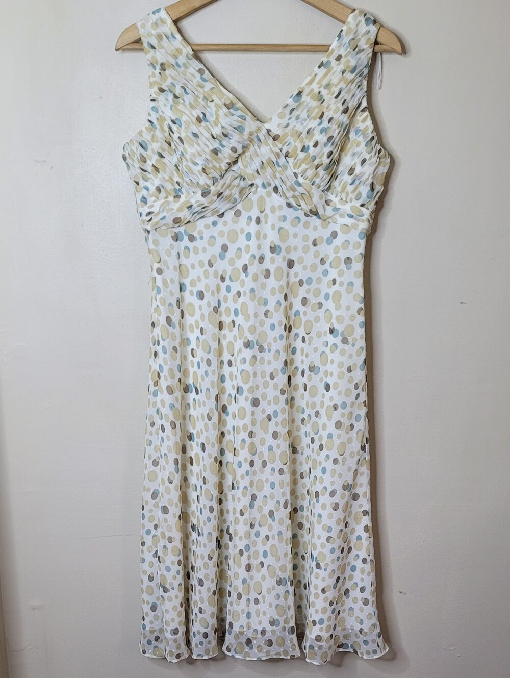 Adrianna Papell Polka Dot Chiffon Dress Size 12 - Picture 2 of 9